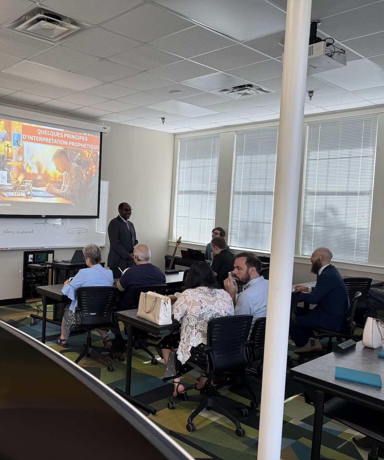 Getting ready to worship and sing songs.