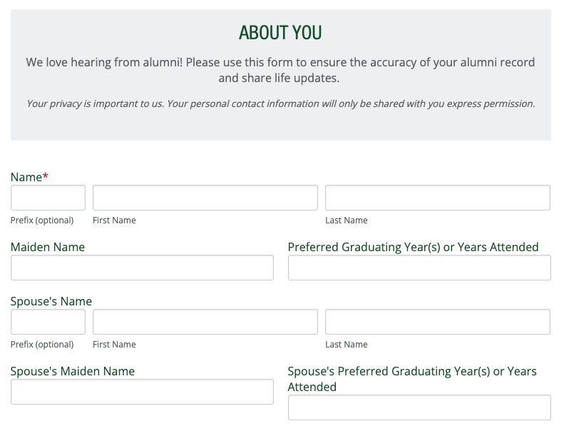 Update Your Information