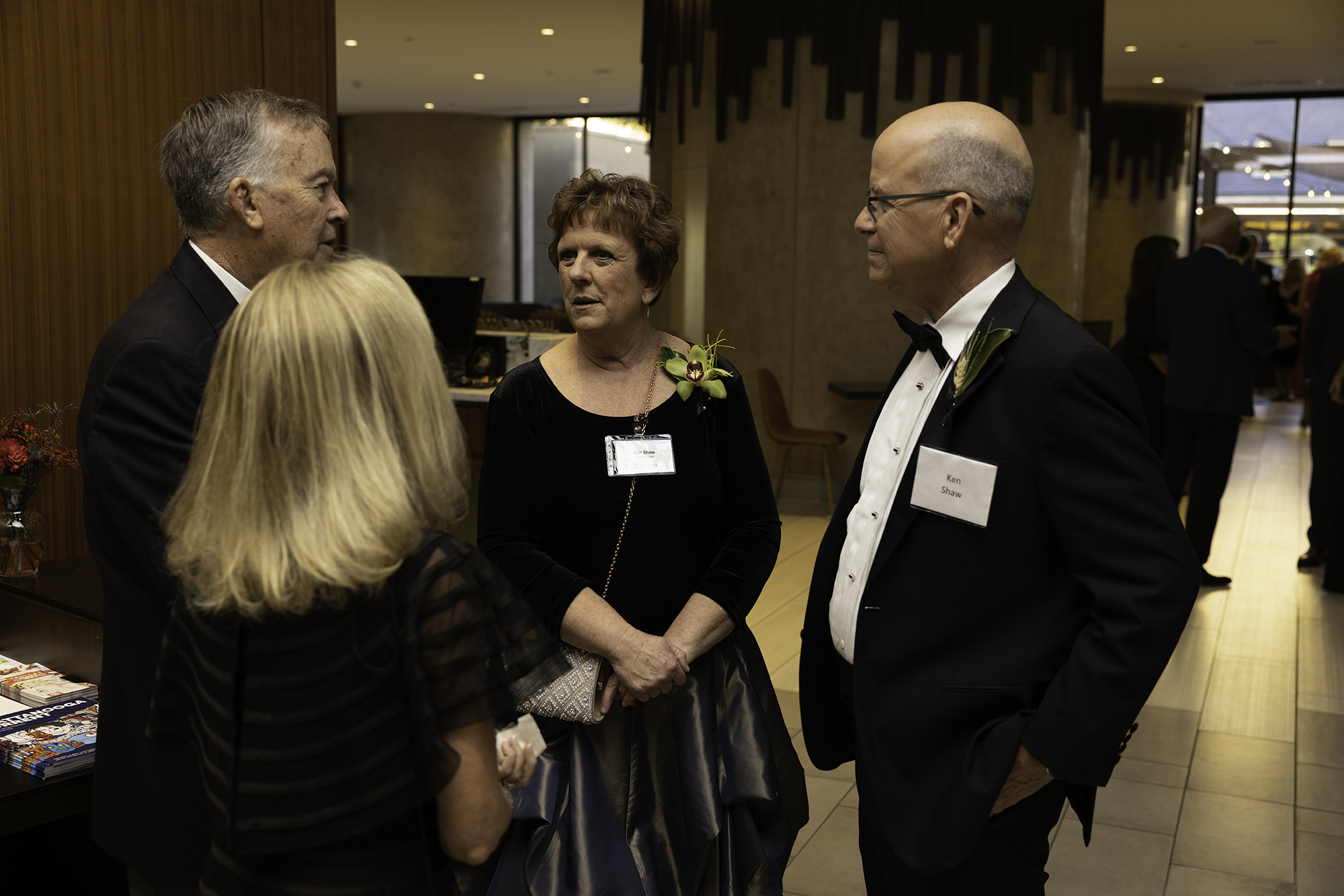 a groip of people talking