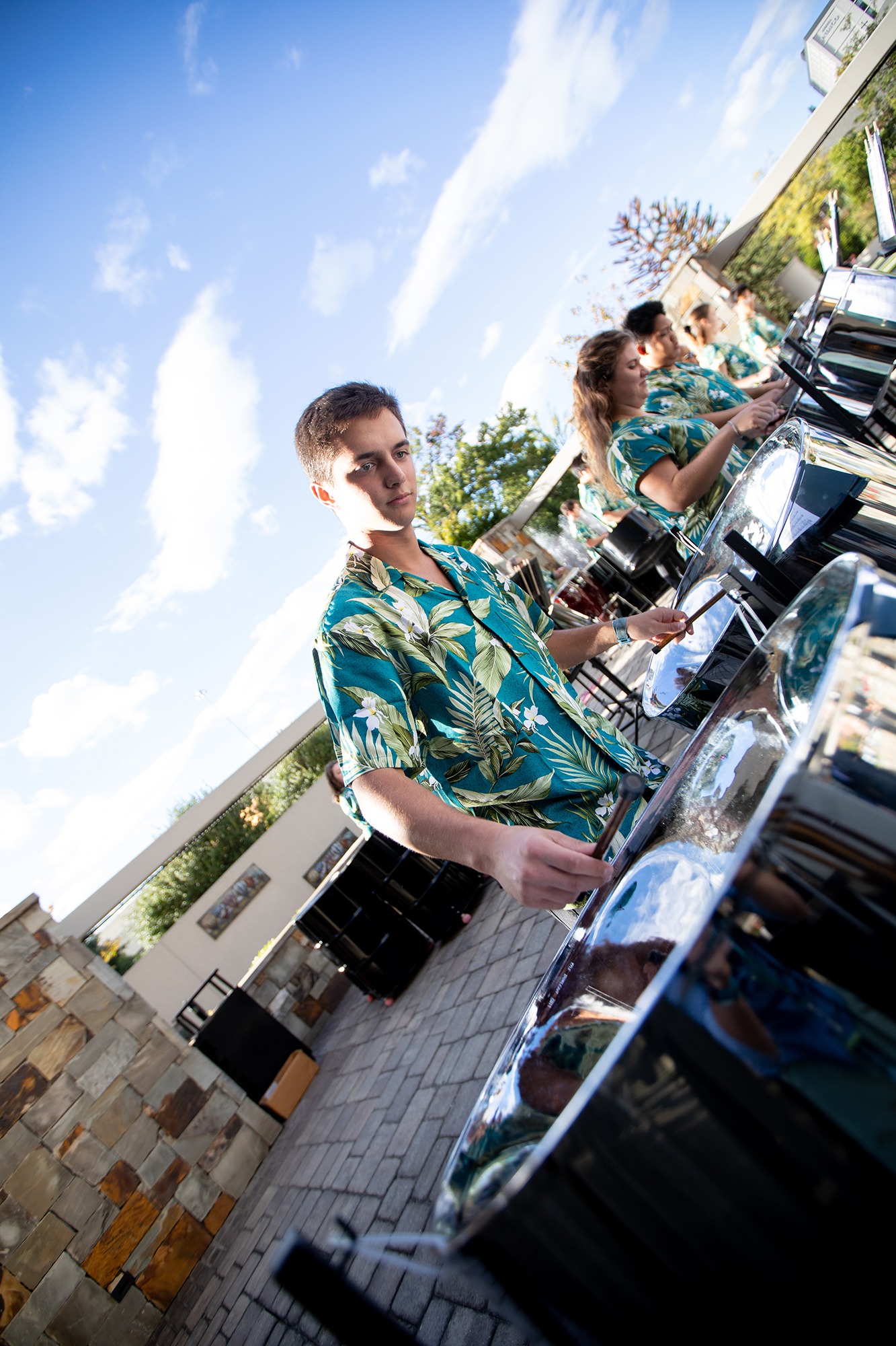 Southern students perform in a steel drum ensemble