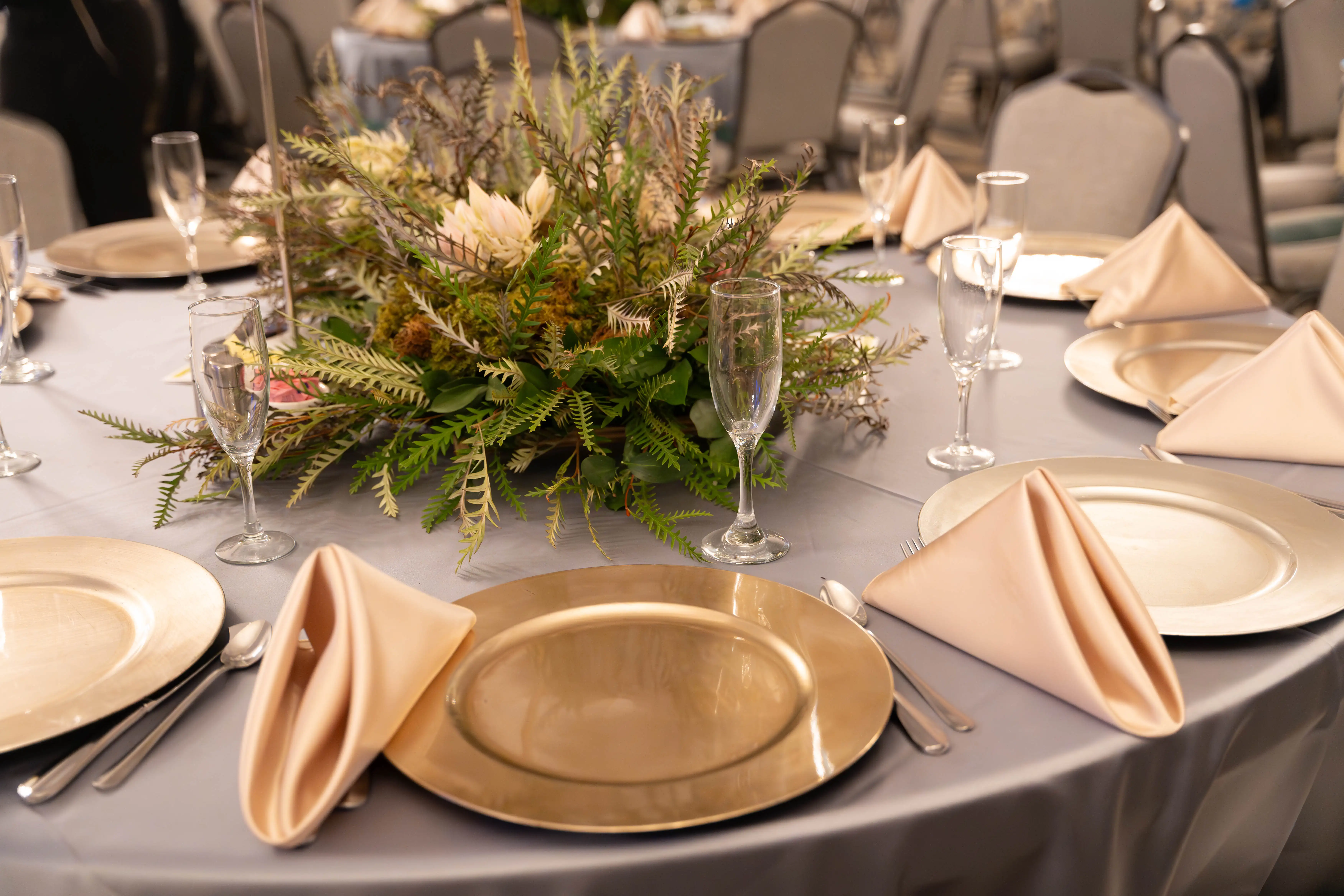 A table set in preparation for A Taste of Southern dinner