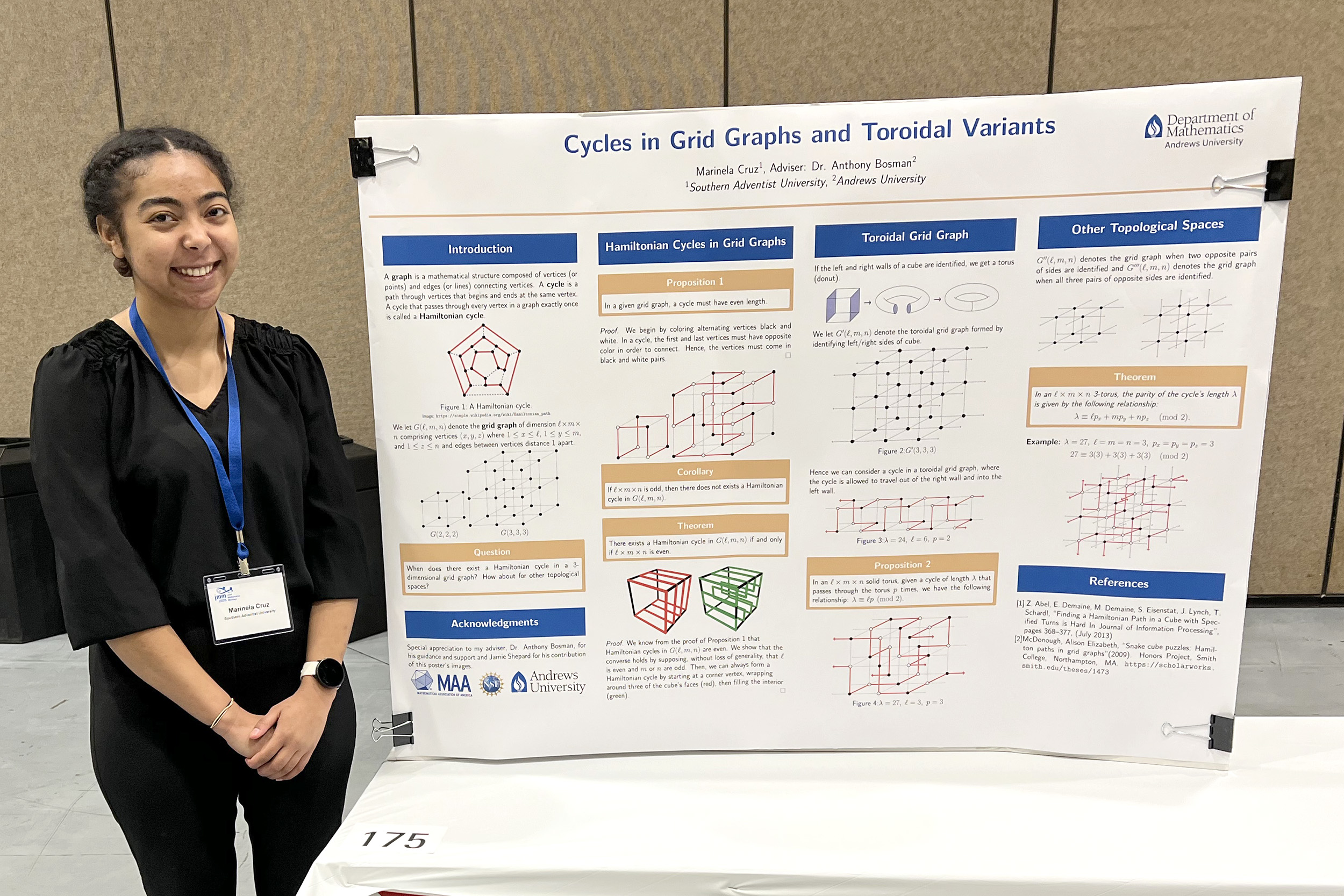 Marinela Cruz presents her research at the Joint Mathematics Meetings in Seattle, Washington, earlier this semester.