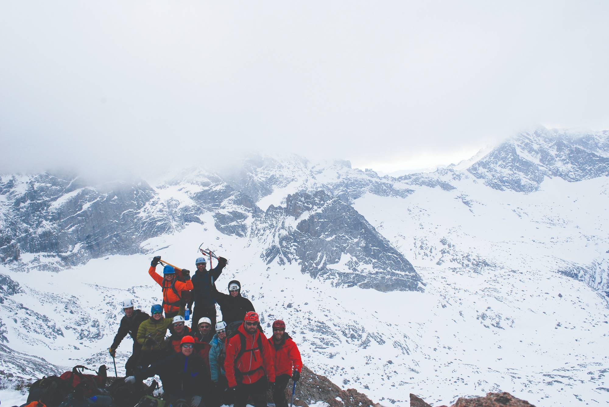 Image of SOAP's mountain hike trip to a snowy mountain top. 